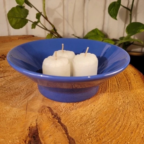 ❤️ Indigo dish with 3 candles - Picture 3 of 6